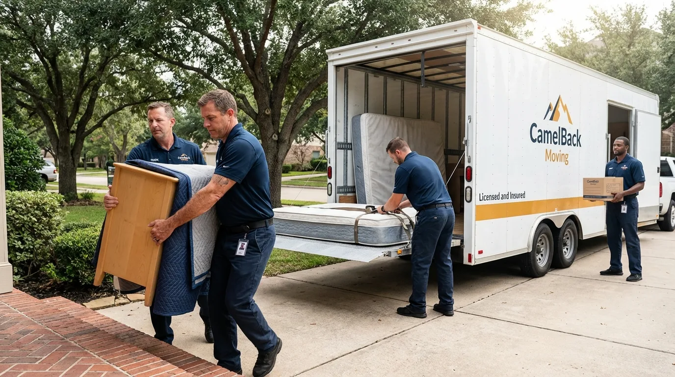 Crew loading residential truck for cross-state move from Columbiana, OH